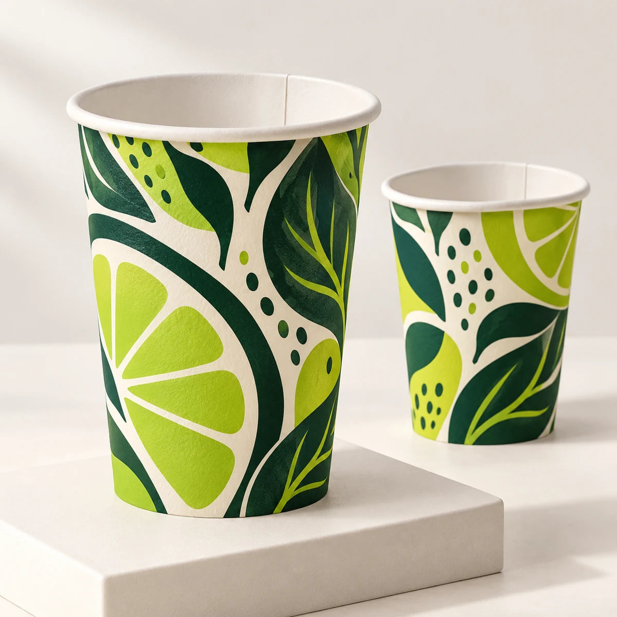 16oz Double Wall Paper Cups — OEM Configuration — custom artwork and composition visualization