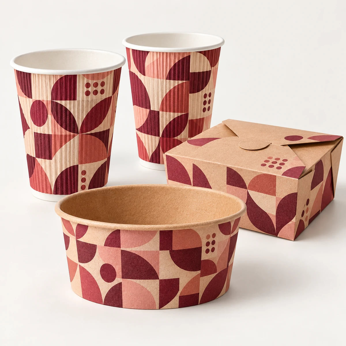 Embalagens para Food Service por Tipo de Empresa — Fornecedor OEM — visualização de arte personalizada e composição