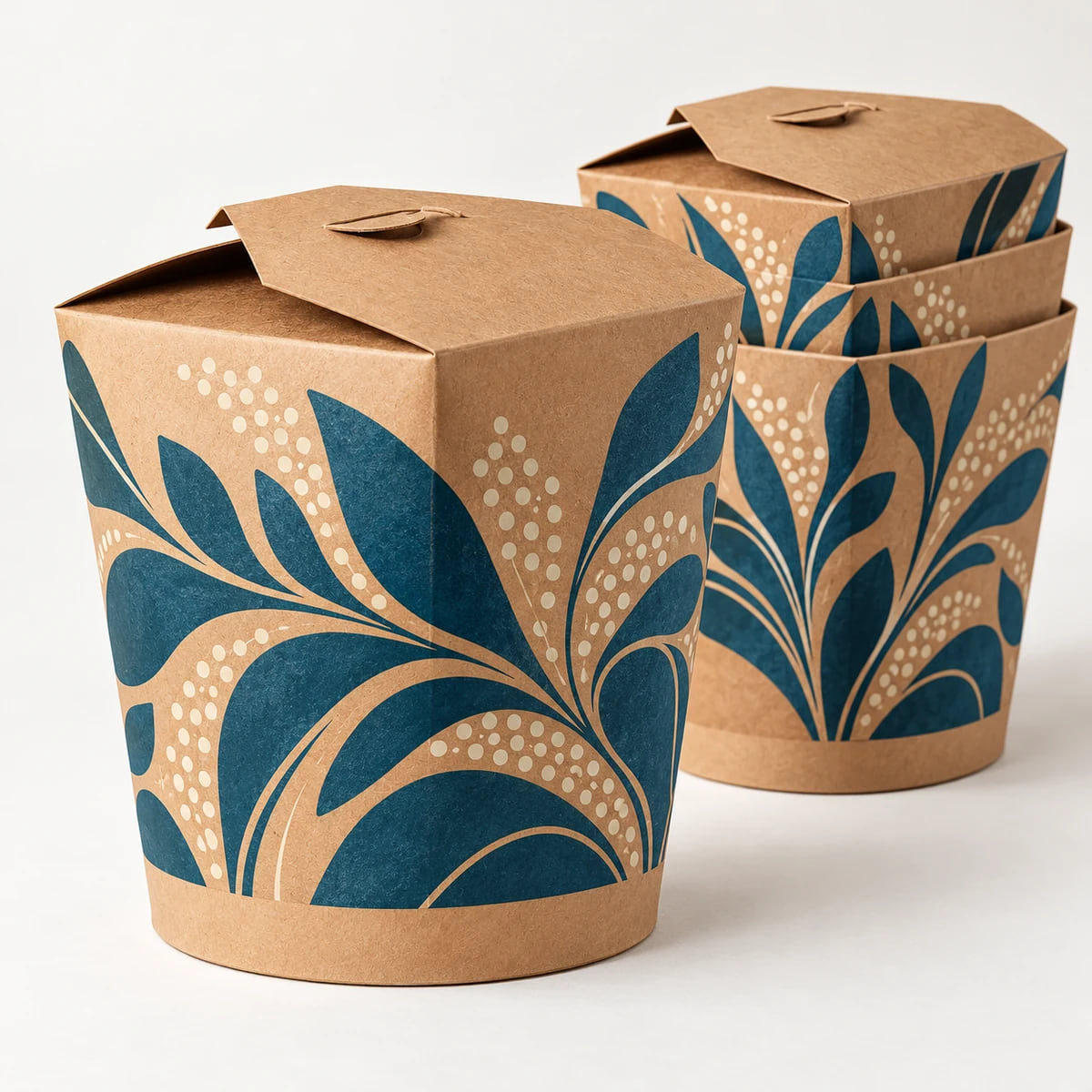 Caixas para noodles de 26 oz e 32 oz — seleção OEM para cardápios — arte personalizada e visualização da composição