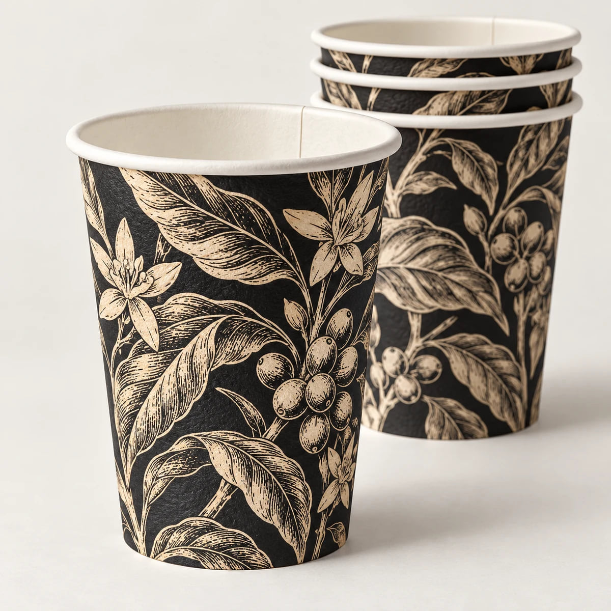 12oz Double Wall Paper Cups — OEM Configuration — custom artwork and composition visualization