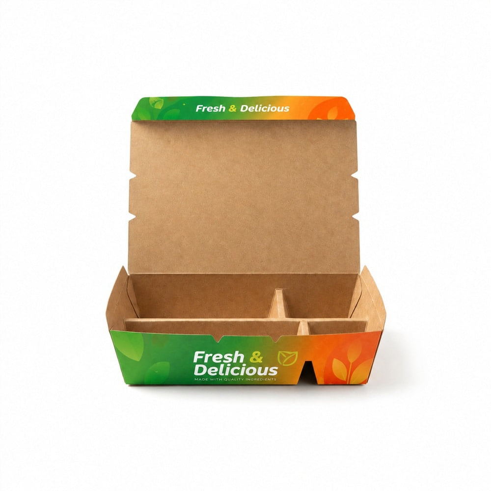 Beispiel einer Menübox aus Papier; bestätigen Sie die vorgeschlagene Anordnung