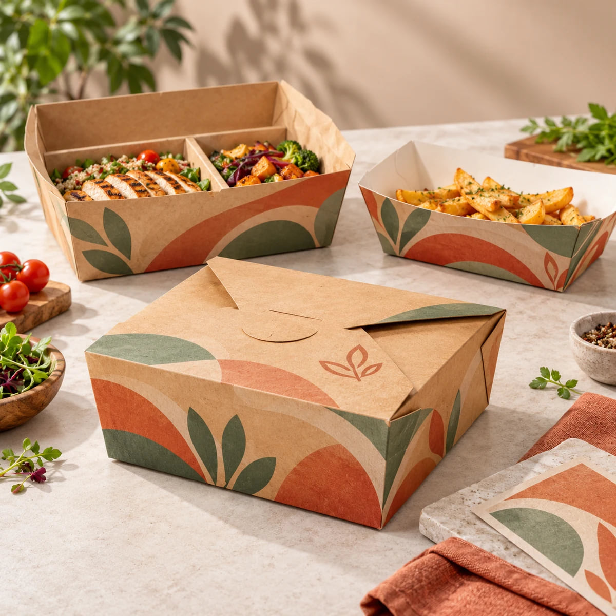 Lieferant für QSR-Kettenverpackungen — individuelle Essens- und Snackverpackungen — Visualisierung von Druckmotiven und Verpackungsaufbau