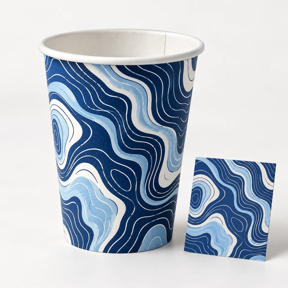 16oz Custom Single Wall Paper Cups — OEM Supply — custom artwork and composition visualization