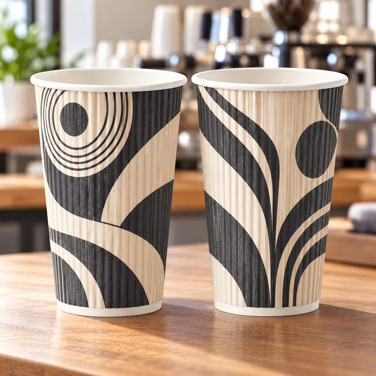 Custom Ripple Coffee Cups for Coffee Chains — Bulk OEM — custom artwork and composition visualization