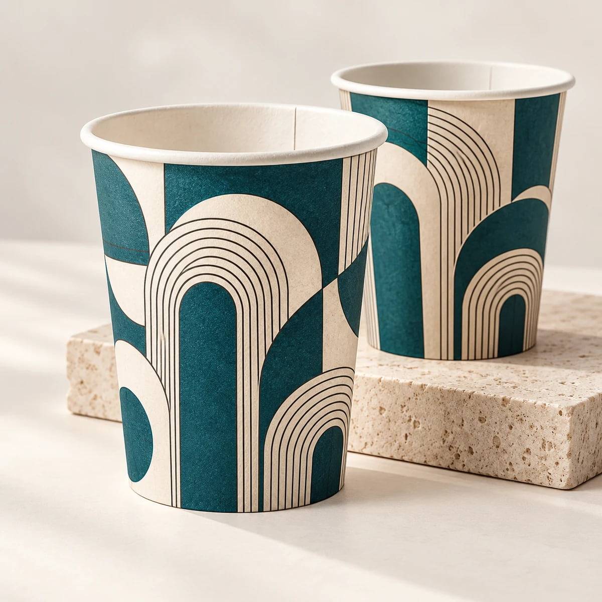 8oz kundenspezifische einwandige Papierbecher — OEM-Lieferung — Visualisierung von Druckmotiv und Zusammensetzung