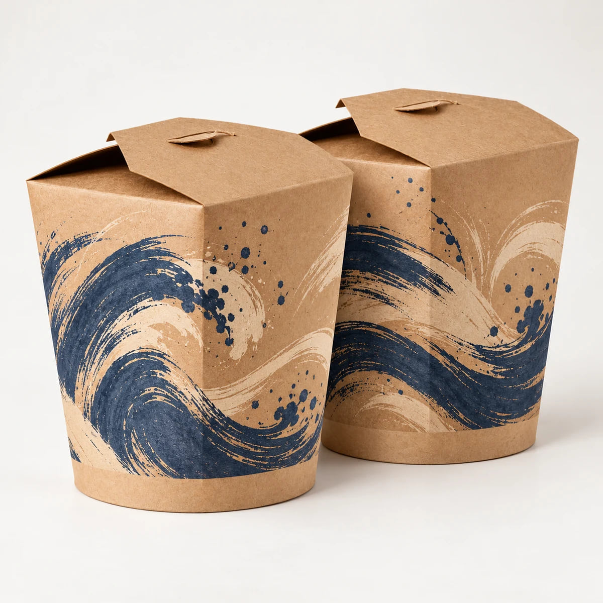 26oz bedruckte Nudelboxen — Großlieferung für Restaurants — Visualisierung von Druckmotiv und Zusammensetzung